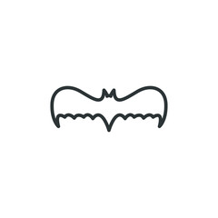 Vector sign of the bat symbol is isolated on a white background. bat icon color editable.