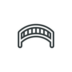 Vector sign of the bridge symbol is isolated on a white background. bridge icon color editable.