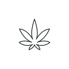 Vector sign of the Cannabis Marijuana Leaf symbol is isolated on a white background. Cannabis Marijuana Leaf icon color editable.