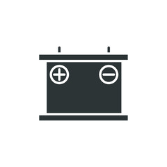 Vector sign of the car battery symbol is isolated on a white background. car battery icon color editable.