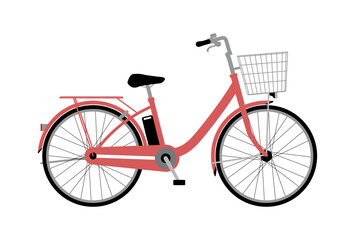 シンプルな自転車（電動自転車）のイラスト