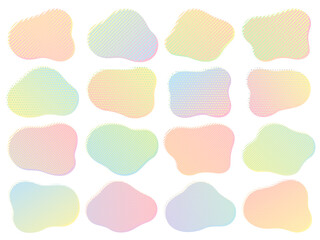 抽象的な形のドットとストライプ柄のカラフルなフレームセット