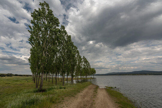 view of the alange reservoir, Badajoz, Extremadura, Spain