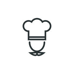 Vector sign of the Chef Hat symbol is isolated on a white background. Chef Hat icon color editable.