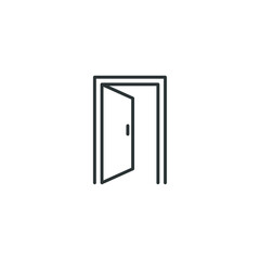 Vector sign of the door symbol is isolated on a white background. door icon color editable.