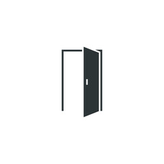 Vector sign of the door symbol is isolated on a white background. door icon color editable.