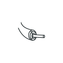 Vector sign of the Fiber optic cable symbol is isolated on a white background. Fiber optic cable icon color editable.