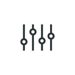 Vector sign of the Filter control symbol is isolated on a white background. Filter control icon color editable.
