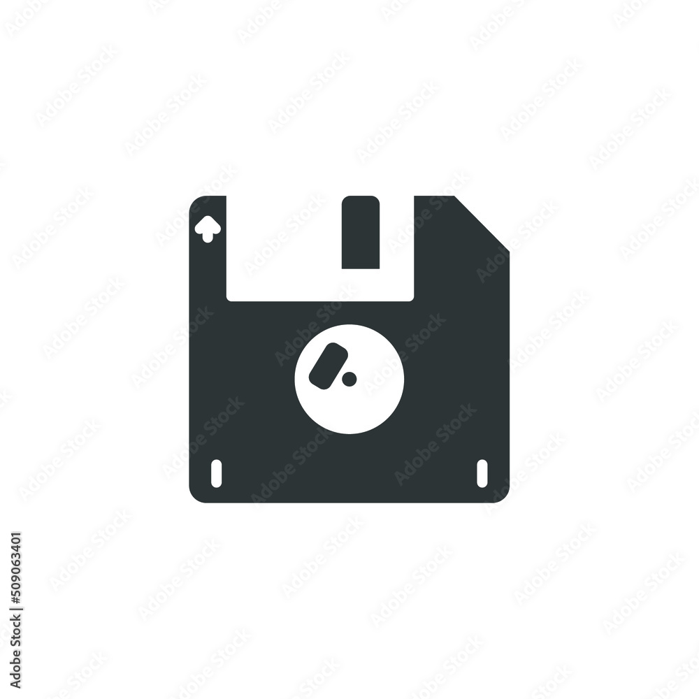 Poster vector sign of the floppy disk symbol is isolated on a white background. floppy disk icon color edit