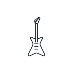 Vector sign of the guitar symbol is isolated on a white background. guitar icon color editable.