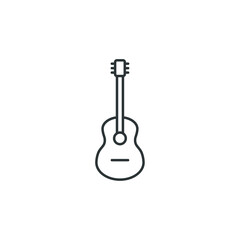 Vector sign of the guitar symbol is isolated on a white background. guitar icon color editable.
