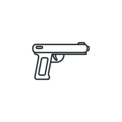 Vector sign of the gun symbol is isolated on a white background. gun icon color editable.