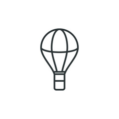 Vector sign of the Hot Air Balloon symbol is isolated on a white background. Hot Air Balloon icon color editable.