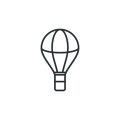Vector sign of the Hot Air Balloon symbol is isolated on a white background. Hot Air Balloon icon color editable.