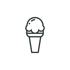 Vector sign of the Ice Cream symbol is isolated on a white background. Ice Cream icon color editable.