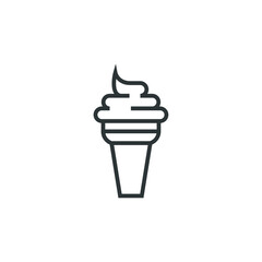 Vector sign of the Ice Cream symbol is isolated on a white background. Ice Cream icon color editable.