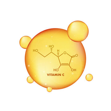 3d Vitamin C Formula For Concept Design. Health Care Concept