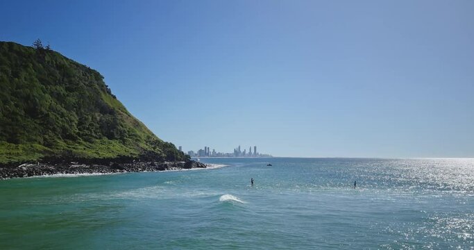 Tallebudgera Creek, Gold Coast, Australia, Winter, Stand Up Paddle Boarders beach