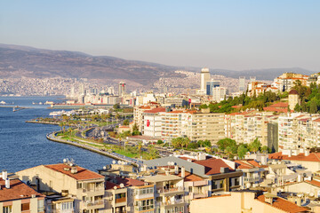 Fototapeta na wymiar Awesome aerial view of scenic coastline of Izmir, Turkey