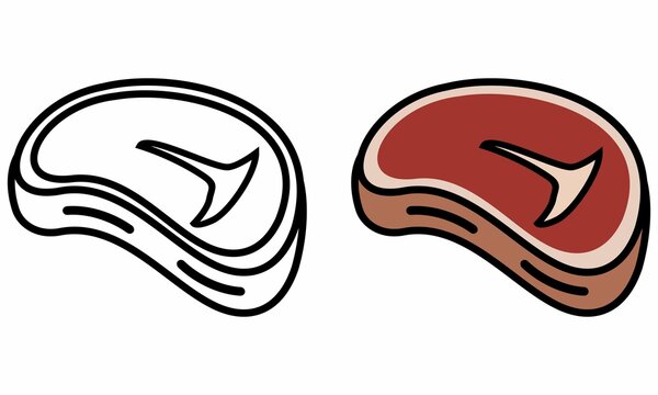 Illustration Vector Graphic of steak meat, beefsteak chop food, barbecue icon