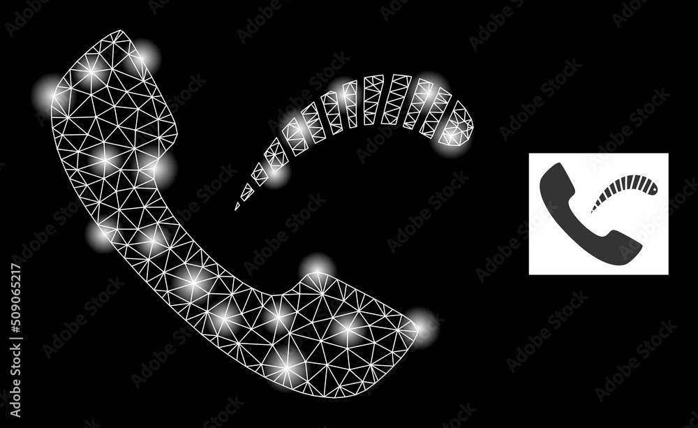 Aufkleber flare network phone virus constellation icon with light spots. illuminated vector constellation base