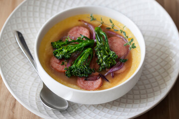 Sausage and Broccolini Polenta Bowl