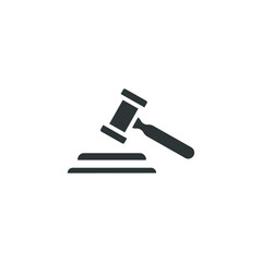 Vector sign of the Judge Gavel Auction symbol is isolated on a white background. Judge Gavel Auction icon color editable.