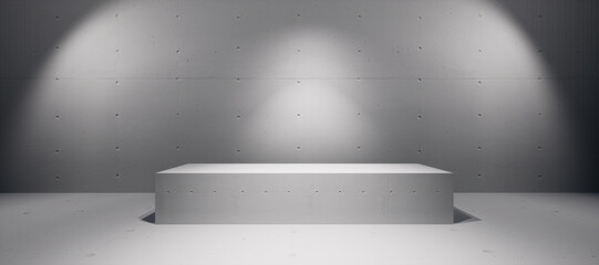 empty room with spotlights, empty stage with spotlights, empty stage with spotlight, room with a wall, room interior, room with floor and spotlights, room with floor, stage with spotlight
