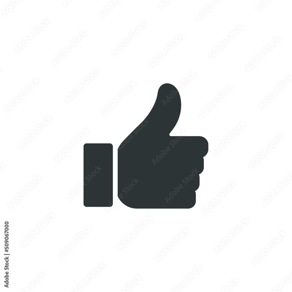 Poster vector sign of the like symbol is isolated on a white background. like icon color editable.