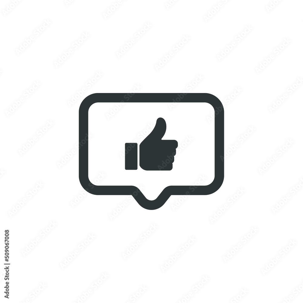Poster vector sign of the like symbol is isolated on a white background. like icon color editable.