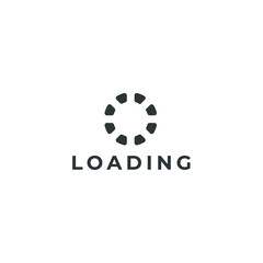 Vector sign of the Loading bar progress symbol is isolated on a white background. Loading bar progress icon color editable.