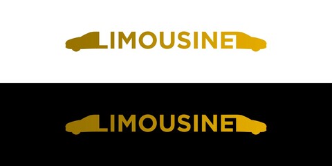 Unique and modern limousine car illustration logo design - obrazy, fototapety, plakaty