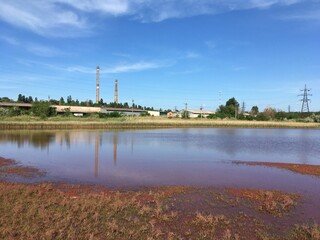 Fototapeta premium power station on the river