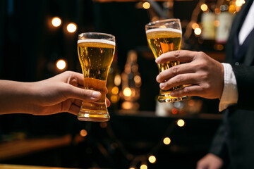 Celebrate whiskey on a friendly party in  restaurant