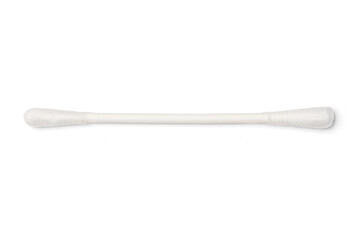 Cotton swab with absorbent wool buds  stick isolated on the white background