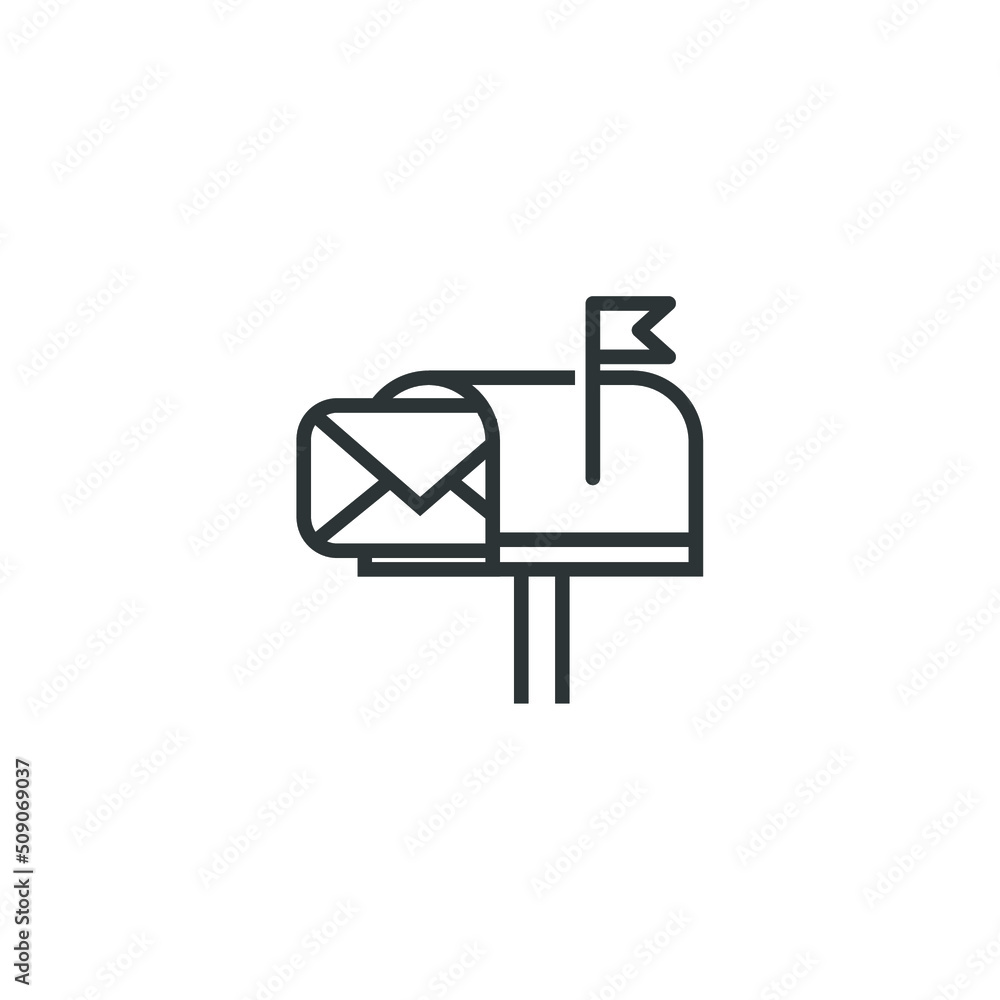 Aufkleber vector sign of the mail box symbol is isolated on a white background. mail box icon color editable.