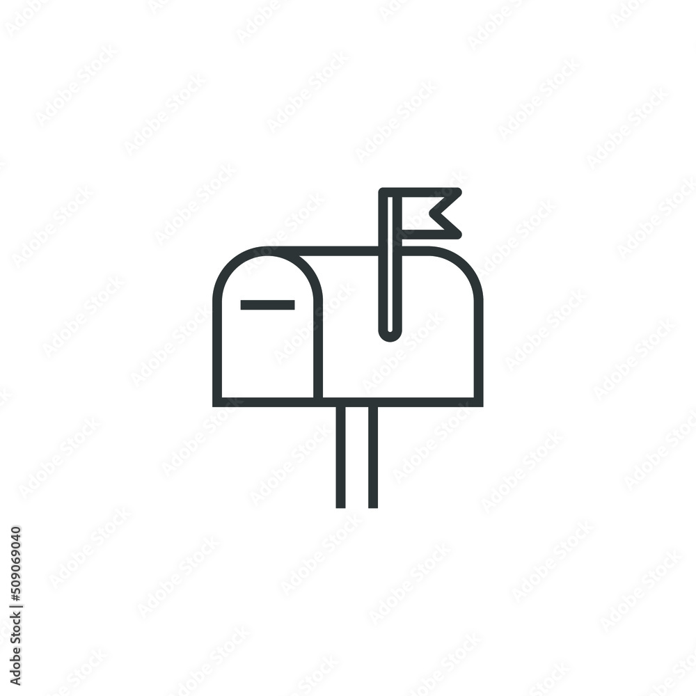 Aufkleber vector sign of the mail box symbol is isolated on a white background. mail box icon color editable.