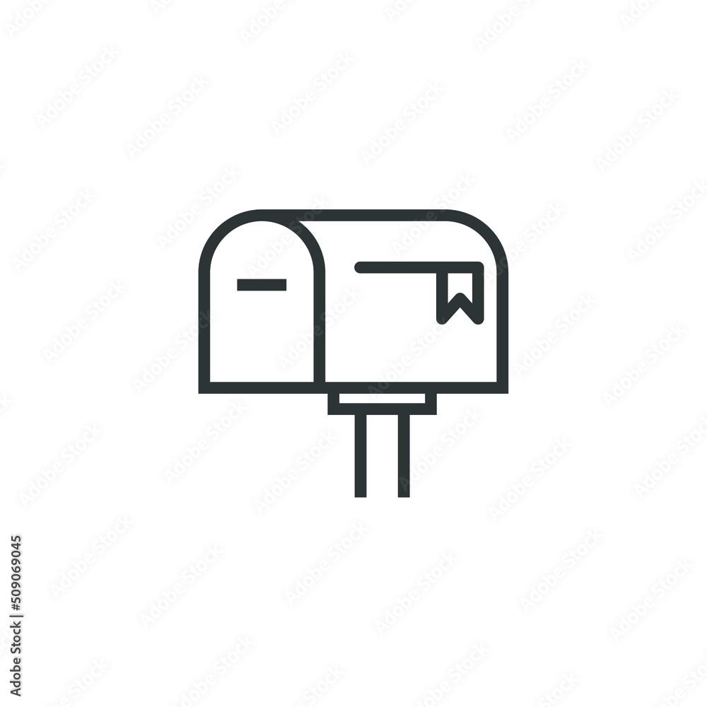 Aufkleber vector sign of the mail box symbol is isolated on a white background. mail box icon color editable.