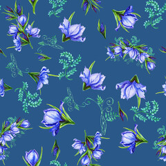 Watercolor digital papers seamless  bouquets of iris flowers ,
 the petals are blue viol flower, iris,
  shades with green stems.Tissue paper,wrapping paper,
Suitable for the design of greeting cards,