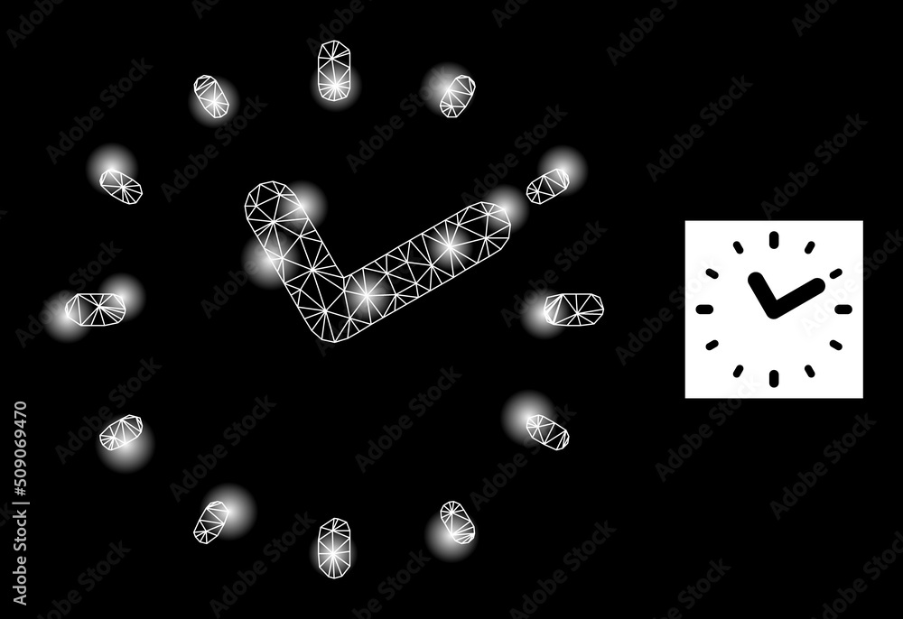 Aufkleber flare mesh time constellation icon with light spots. illuminated vector constellation is created fro