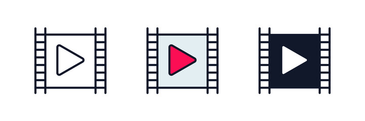 film strip icon symbol template for graphic and web design collection logo vector illustration