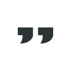 Vector sign of the Quote symbol is isolated on a white background. Quote icon color editable.