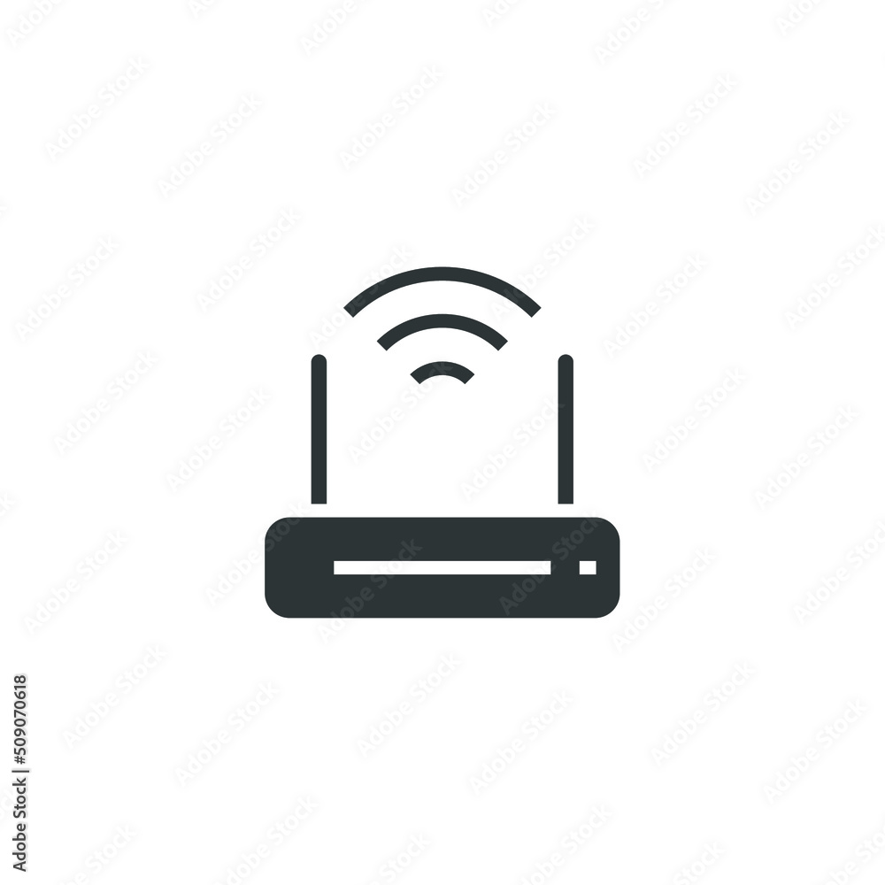 Poster vector sign of the router symbol is isolated on a white background. router icon color editable.