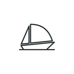 Vector sign of the sailing symbol is isolated on a white background. sailing icon color editable.