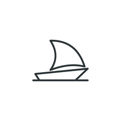Vector sign of the sailing symbol is isolated on a white background. sailing icon color editable.