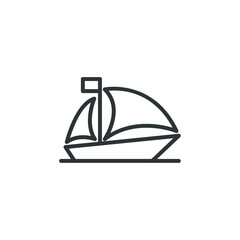 Vector sign of the sailing symbol is isolated on a white background. sailing icon color editable.