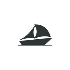 Vector sign of the sailing symbol is isolated on a white background. sailing icon color editable.