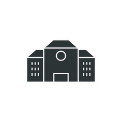 Vector sign of the School Building symbol is isolated on a white background. School Building icon color editable.