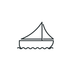 Vector sign of the ship symbol is isolated on a white background. ship icon color editable.