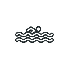 Vector sign of the Swimming Pool symbol is isolated on a white background. Swimming Pool icon color editable.